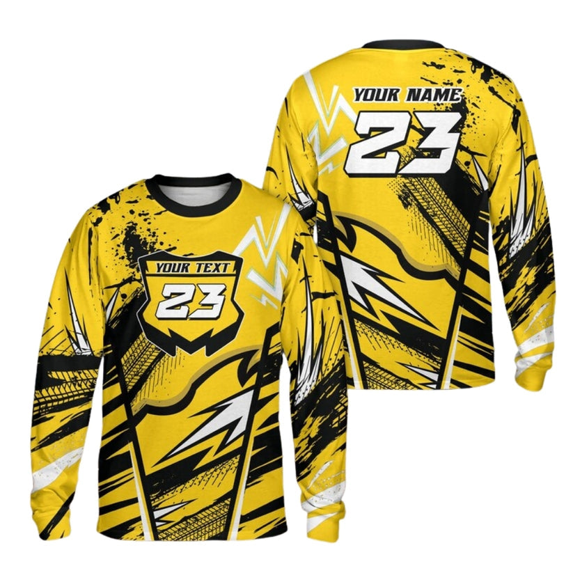 Custom Red Dirt Bike Long Sleeve Jersey Shirt For Men, Custom Dirt Bike Shirts ME0032