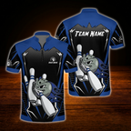 Angry Ball Custom Men Bowling Jersey Black And Red, Custom Team Bowling Shirt