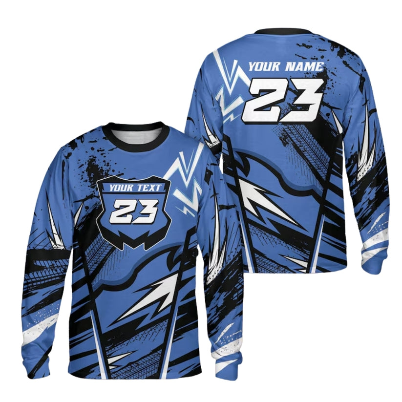 Custom Red Dirt Bike Long Sleeve Jersey Shirt For Men, Custom Dirt Bike Shirts ME0032