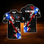 Custom Smoke Texas Flag Darts Polo Shirt Men, Custom Texas Dart Team Shirt