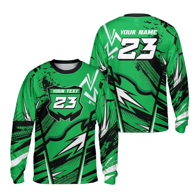Custom Red Dirt Bike Long Sleeve Jersey Shirt For Men, Custom Dirt Bike Shirts ME0032