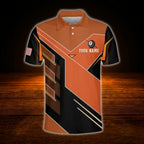 Custom Team 9 Ball Billiard Men Polo Shirt, Blak And Grey Custom Billiard Shirts