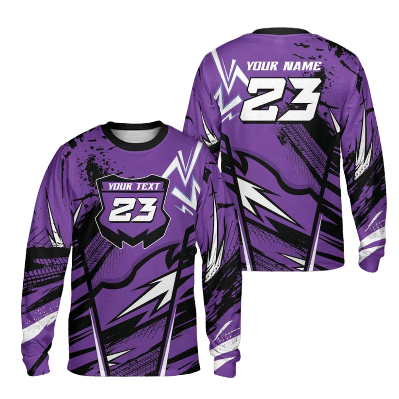 Custom Red Dirt Bike Long Sleeve Jersey Shirt For Men, Custom Dirt Bike Shirts ME0032