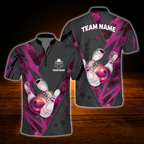 Custom Team Red Grey Bowling Jersey For Men, Custom Bowling Team Shirt