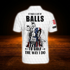 It Takes A Lot Of Balls To Play Golf Like I Do Skeleton Custom Mens Golf Polo Shirt, Custom Skull Funny Golf Shirt