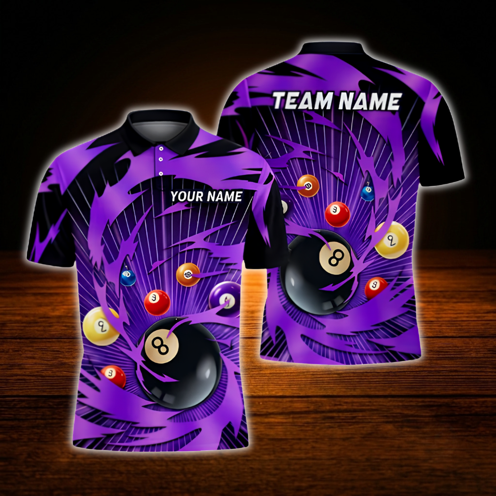 Custom Team Yellow Billiard Polo Shirt For Men, Custom Billiard Team Shirt