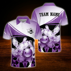 Custom Team Pink Polo Bowling Shirts For Men, Custom Team Bowling Shirts