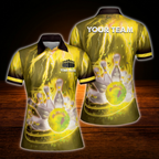 Custom Team Pink Thunder Bowling Polo Shirts For Women, Custom Bowling Team Shirts For Women