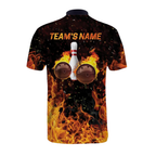 Custom Flame Bowling Jersey Shirts For Men, Custom Flame Bowling Team Shirts BZ0309