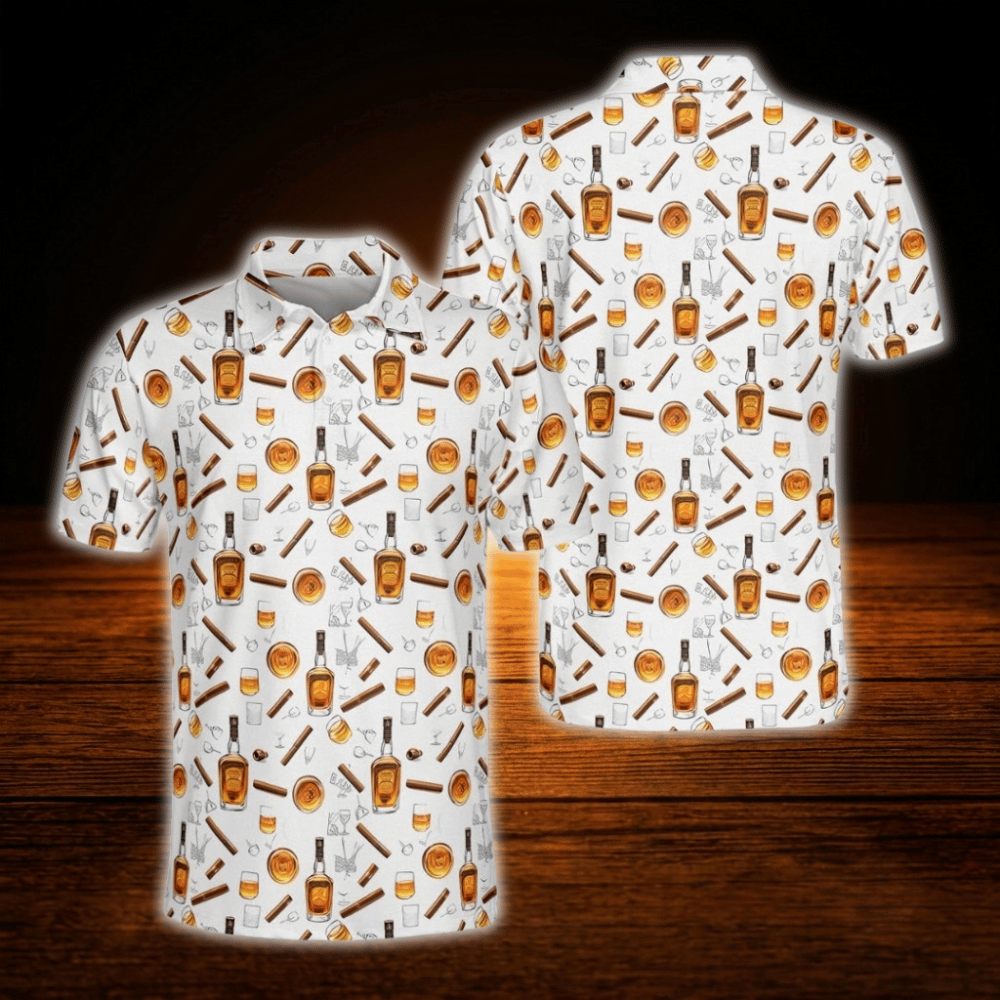 Whiskey Polo Golf Shirts For Men, Whiskey Golf Shirts