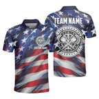 Custom American Flag Darts Polo Shirt Mens, Custom Patriotic Darts Team Shirts DZ0001