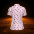 Cowgirl Pink Women Polo Golf Shirts, Western Golf Shirt For Ladies