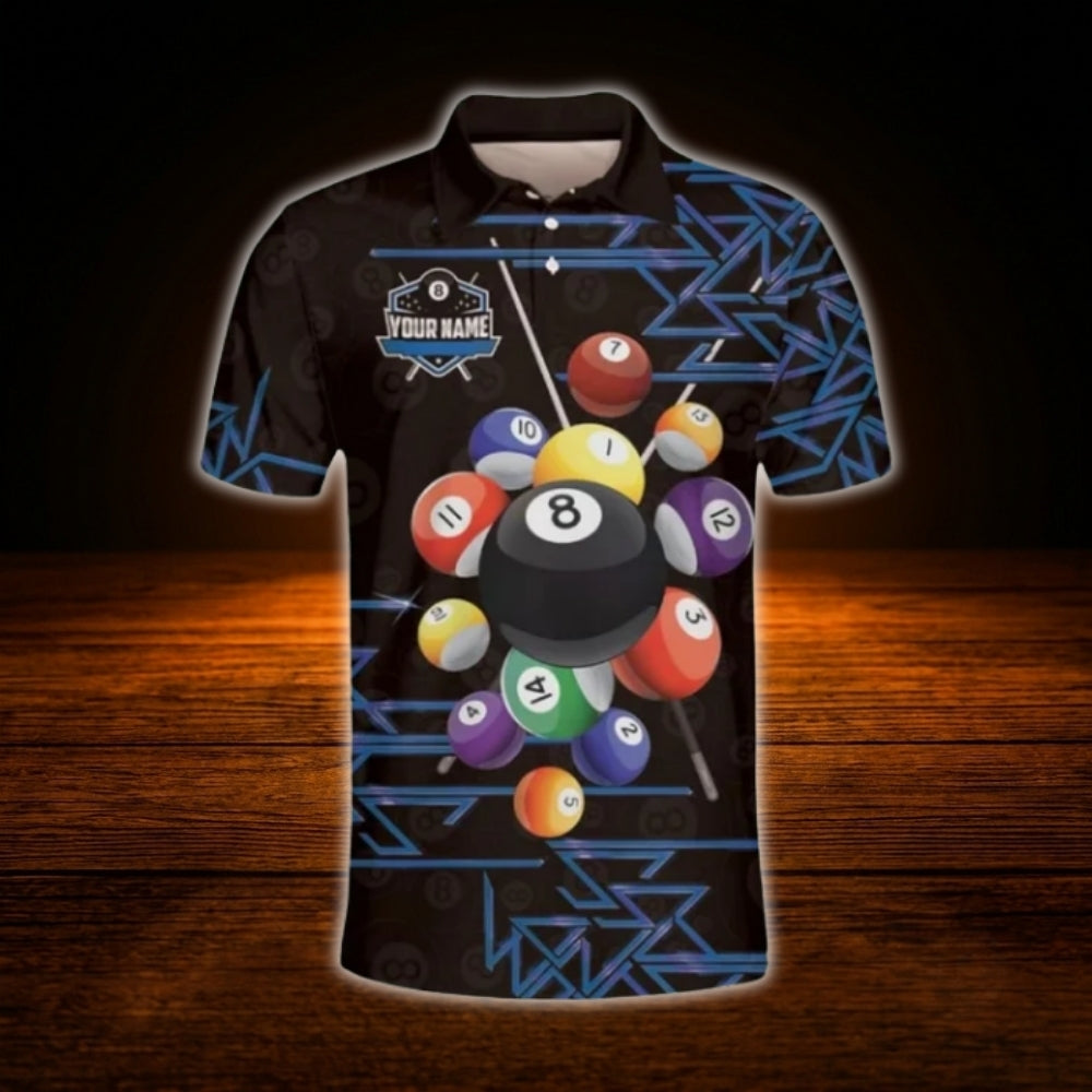 Custom Team Gold Striped Billiard Polo Shirt For Men, Custom Billiard Shirt Gold Black