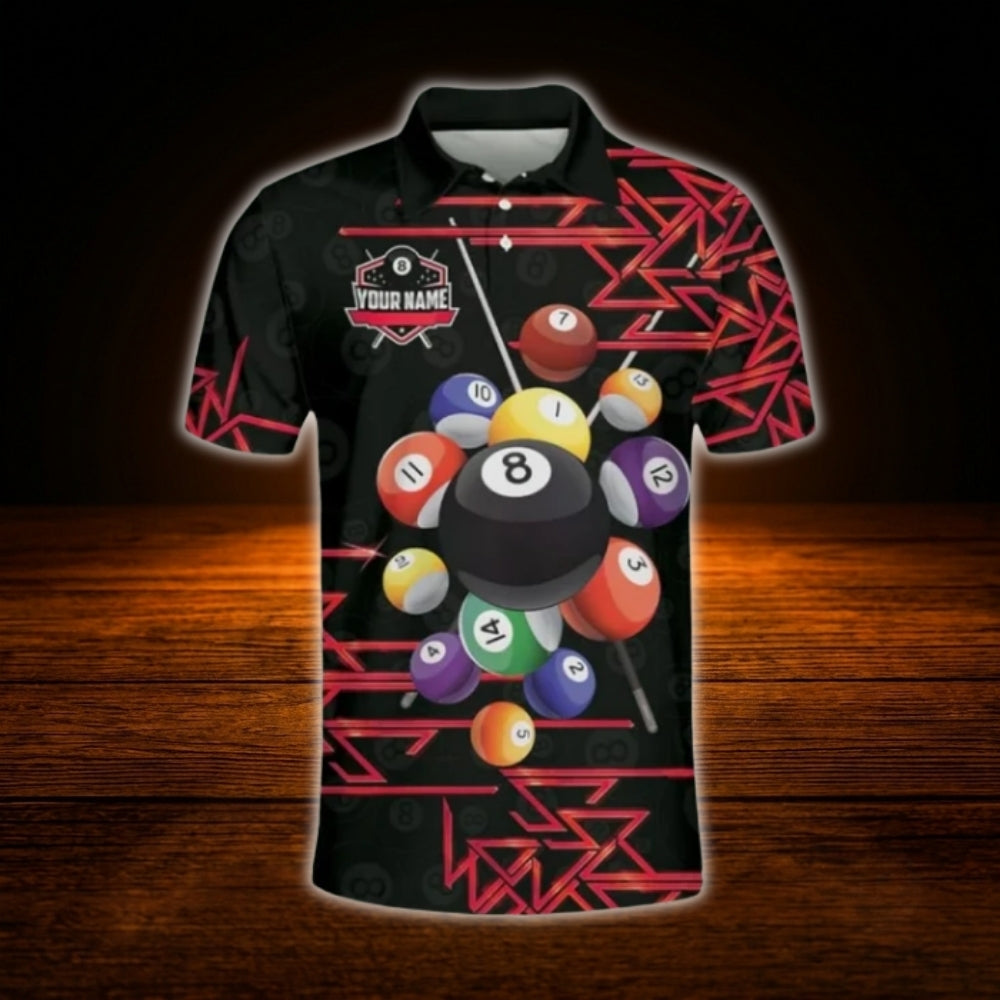 Custom Team Gold Striped Billiard Polo Shirt For Men, Custom Billiard Shirt Gold Black