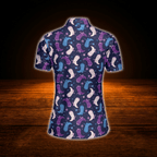 Purple Boots Cowgirl Women's Golf Polo Shirt, Western Golf Shirt For Women