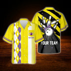 Custom Retro Green Bowling Hawaiian Shirt, Custom Team Bowling Shirt Retro