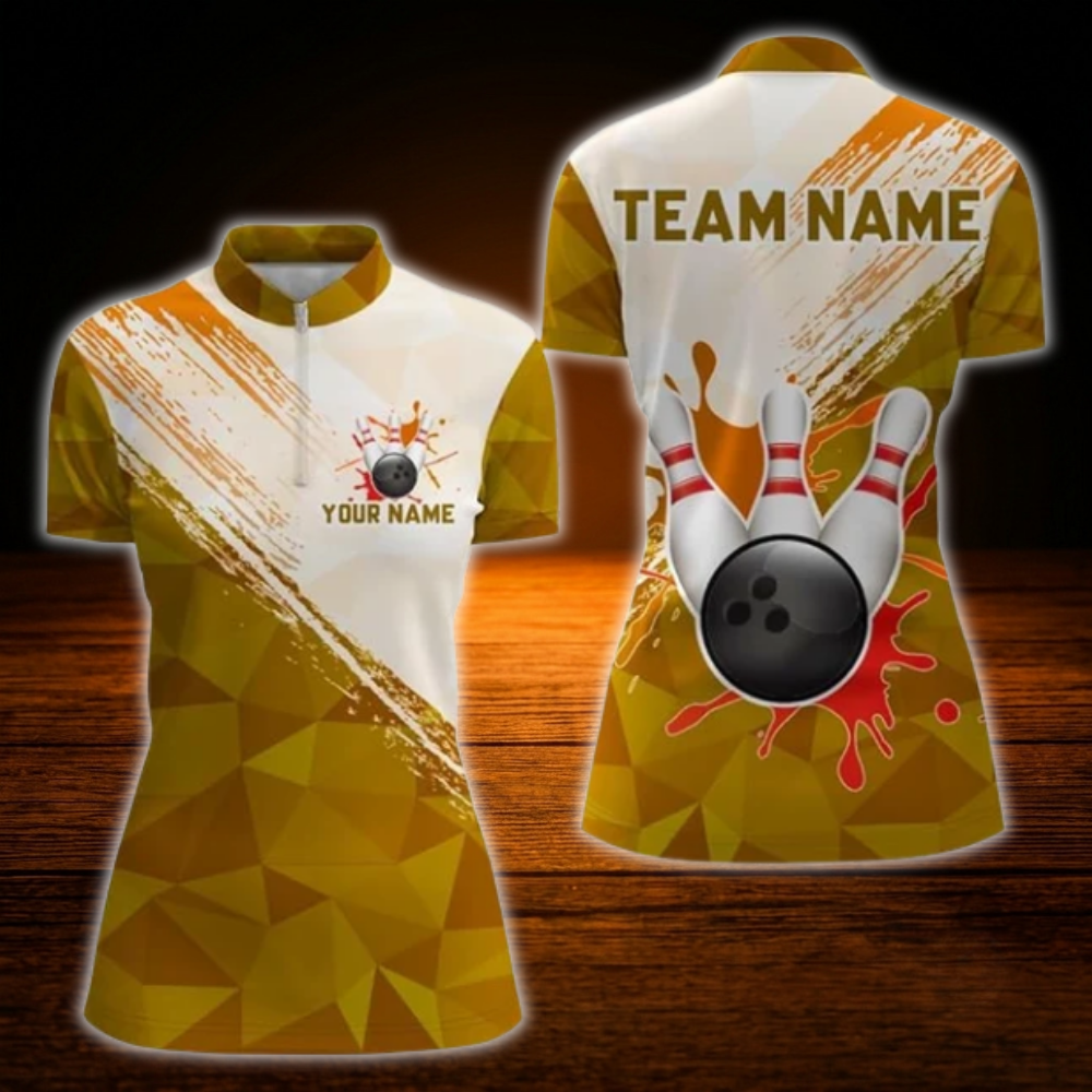 Custom Team Blue White Bowling Jersey For Ladies, Custom Bowling Shirt Women