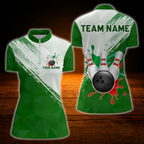 Custom Team Blue White Bowling Jersey For Ladies, Custom Bowling Shirt Women