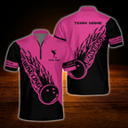 Custom Team Black White Flame Ball Bowling Men Jersey, Personalized Bowling Team Shirt