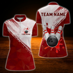 Custom Team Blue White Bowling Jersey For Ladies, Custom Bowling Shirt Women
