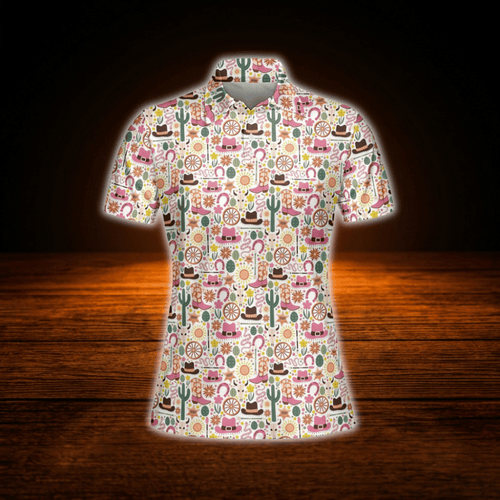 Cactus Cowgirl Women's Golf Polo Shirt, Western Golf Shirt Women