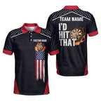 Custom I'd Hit That Darts Polo Shirt For Men, Custom Funny Darts Team Shirts DZ0007