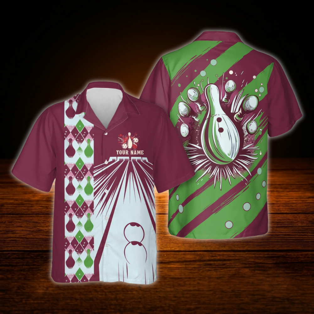 Custom Red Navy Vintage Bowling Hawaiian Shirt Men Women, Custom Vintage Bowling Team Shirt