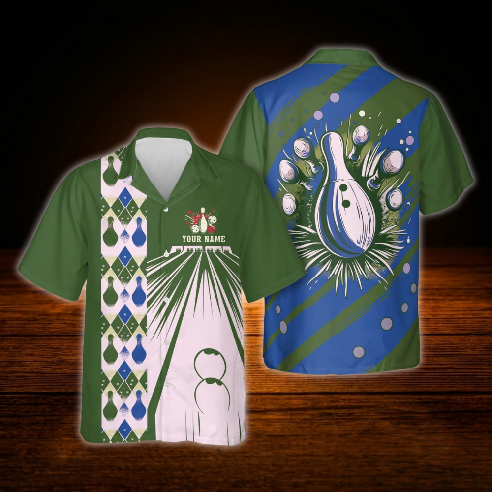 Custom Red Navy Vintage Bowling Hawaiian Shirt Men Women, Custom Vintage Bowling Team Shirt