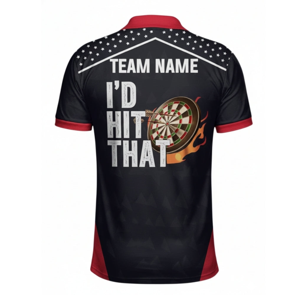 Custom I'd Hit That Darts Polo Shirt For Men, Custom Funny Darts Team Shirts DZ0007