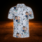 Custom Face  Funny Polo Golf Shirt For Men, Custom Photo Golf Shirt
