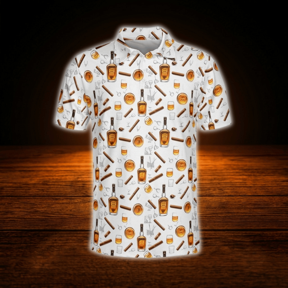 Whiskey Polo Golf Shirts For Men, Whiskey Golf Shirts