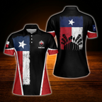Custom Texas Flag Women Polo Bowling Shirts, Custom Texas Bowling Shirts For Women