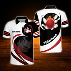 Custom Team White Mens Bowling Polo Shirts, Custom Team Bowling Shirts