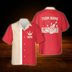 Black Beige Custom Vinage Bowling Hawaiian Shirt, Custom Team Vintage Bowling Shirt