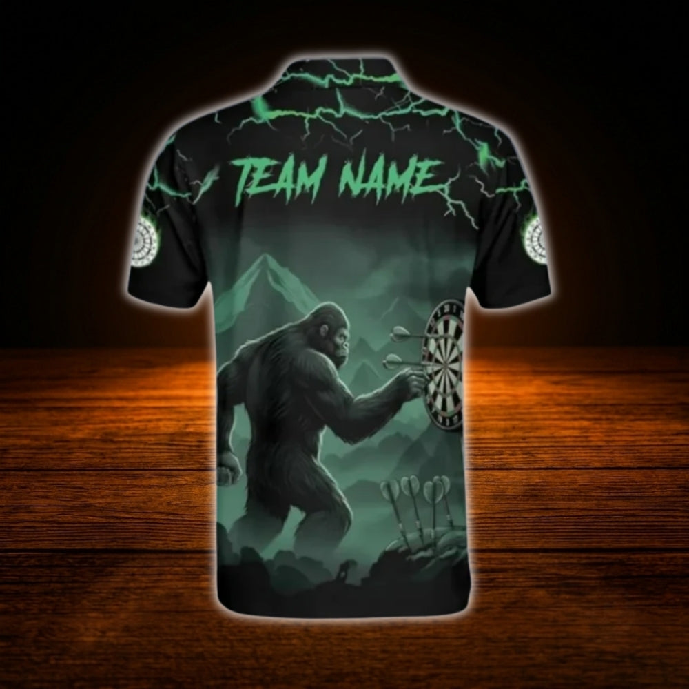 Bigfoot Thunder Custom Mens Dart Polo Shirt, Custom Sasquatch Darts Team Shirt