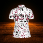 Par Then Bar Flamingo Women's Polo Golf Shirt, Flamingo Golf Shirt For Women