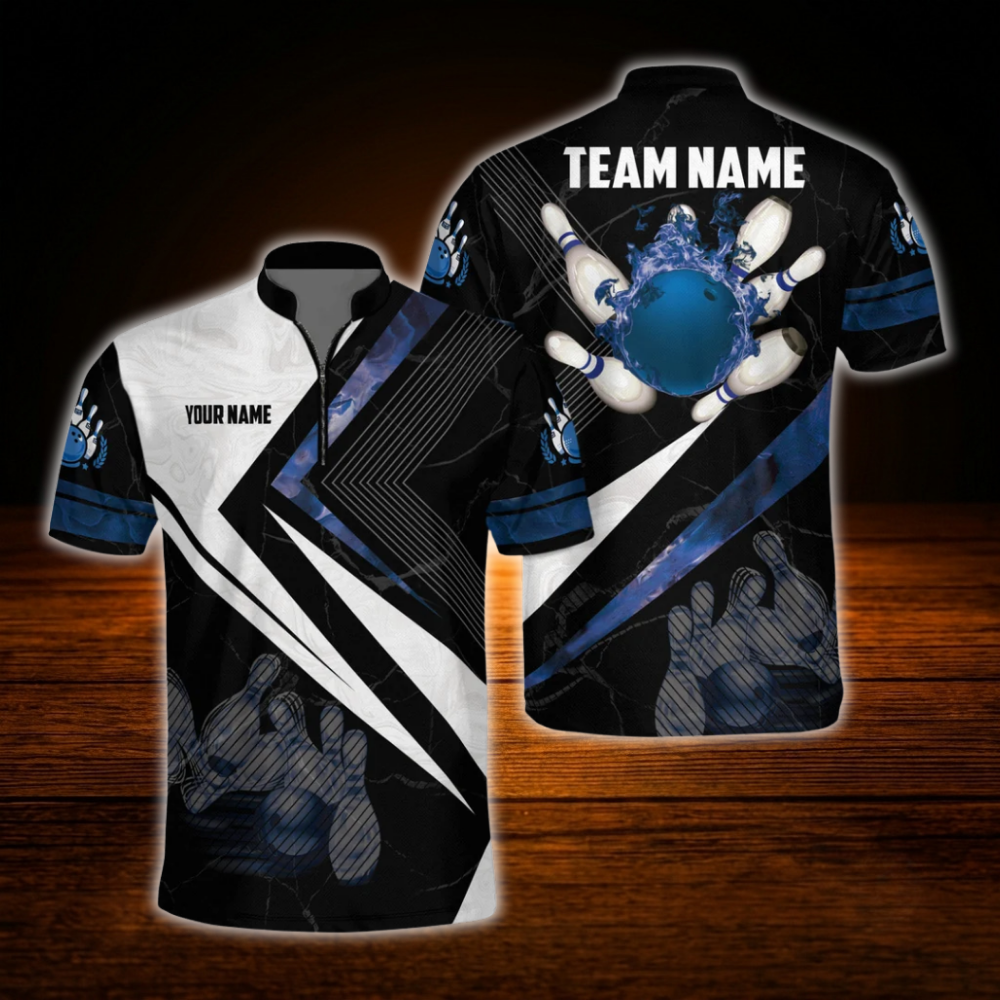 Custom Flaming Ball Bowling Jersey For Men, Custom Flame Bowling Shirt Team