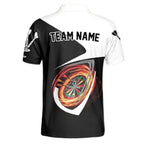 Custom Team Black And White Darts Polo Shirt For Men, Custom Darts Shirts DZ0008