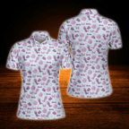 Purple Cowgirl Women's Golf Polo Shirts, Western Golf Shirts Women