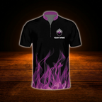 Custom Purple Flame Bowling Men Jersey, Custom Flame Bowling Shirt Team