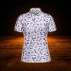 Purple Cowgirl Women's Golf Polo Shirts, Western Golf Shirts Women