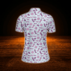 Purple Cowgirl Women's Golf Polo Shirts, Western Golf Shirts Women