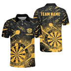 Custom Team Darts Polo Shirt Mens  Black Red, Custom Darts Shirts DZ0011