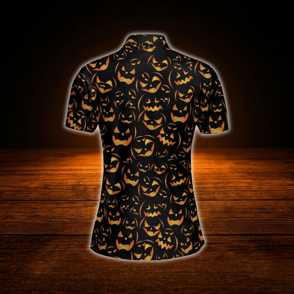 Halloween Black And Yellow Golf Polo Shirt For Women, Halloween Golf Shirt