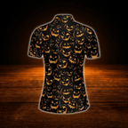 Halloween Black And Yellow Golf Polo Shirt For Women, Halloween Golf Shirt
