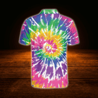 Colorful Tie Dye Men's Golf Polo Shirts, Tie Dye Golf Shirts