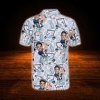 Custom Face  Funny Polo Golf Shirt For Men, Custom Photo Golf Shirt