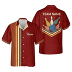 Custom Retro Black Bowling Hawaiian Shirt For Men, Custom Retro Bowling Team Shirts BZ0374