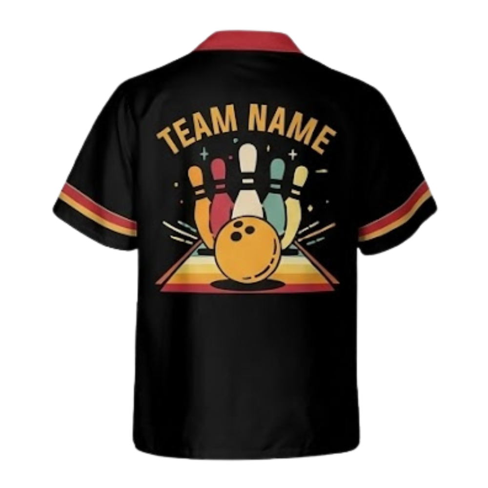 Custom Retro Bowling Hawaiian Shirt For Men, Custom Retro Bowling Team Shirts BE0078