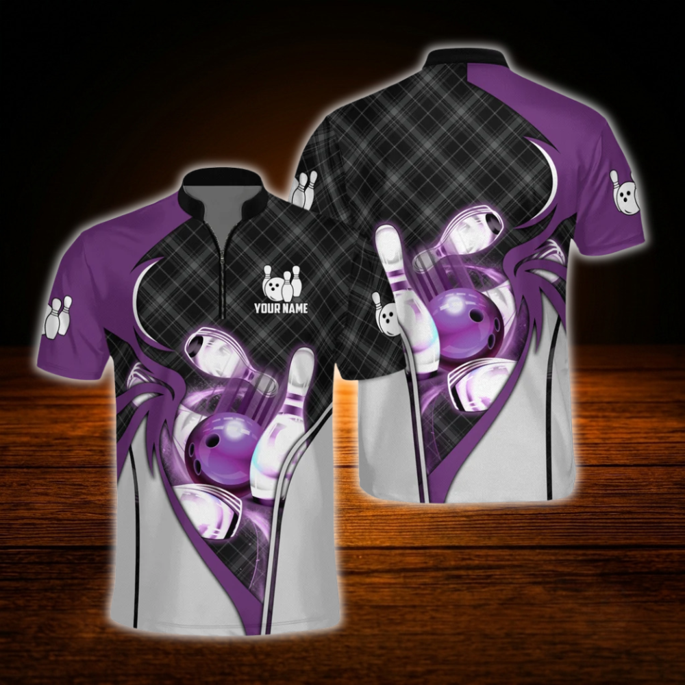 Custom Name Bowling Jersey For Men, Black And Red Custom Bowling Shirt